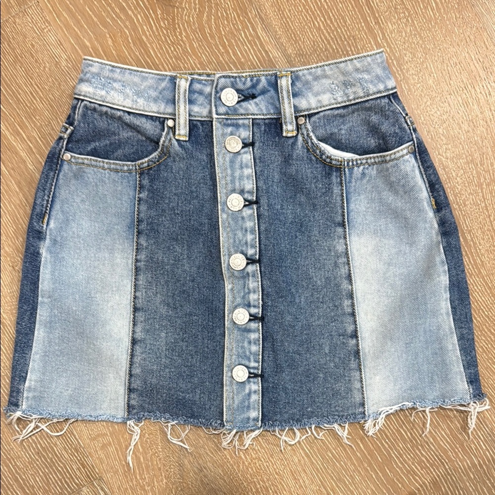 PacSun Blue Denim Mini Pencil Skirt Casual